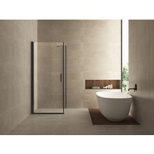 Wiesbaden Salone Douchecabine 100x100x200cm Zwart Vierkant Draaideur 8 mm helder glas met nano-coating
