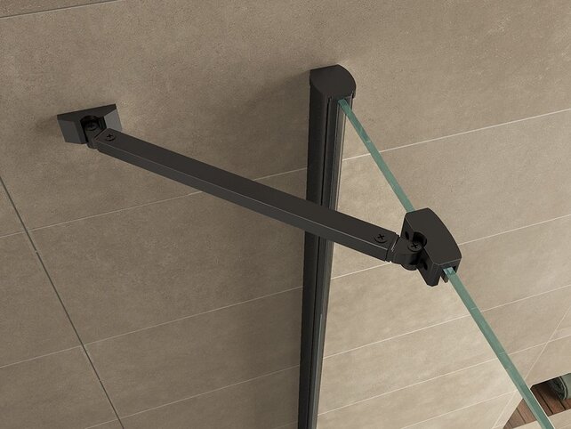 Wiesbaden Salone Douchecabine 100x100x200cm Zwart Vierkant Draaideur 8 mm helder glas met nano-coating