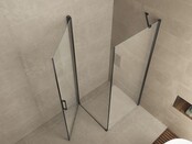 Wiesbaden Salone Douchecabine 100x100x200cm Zwart Vierkant Draaideur 8 mm helder glas met nano-coating