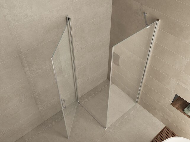 Wiesbaden Salone Douchecabine 90x90x200cm Chroom Vierkant Draaideur 8 mm helder glas met nano-coating