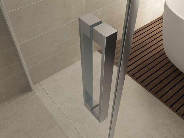 Wiesbaden Salone Douchecabine 100x100x200cm Chroom Vierkant Draaideur 8 mm helder glas met nano-coating