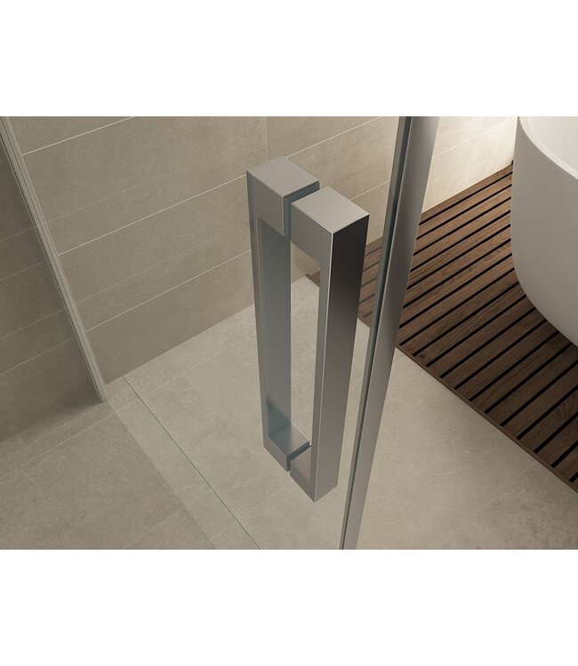 Wiesbaden Salone Douchecabine 100x100x200cm Chroom Vierkant Draaideur 8 mm helder glas met nano-coating