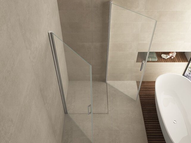 Wiesbaden Salone Douchecabine 90x90x200cm Chroom Vierkant Dubbele Draaideur 8 mm helder glas met nano-coating Wiesbaden Salone Douchecabine 90x90x200cm Chroom Vierkant Dubbele Draaideur 8 mm helder glas met nano-coating