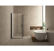 Wiesbaden Salone Douchecabine 90x90x200cm Zwart Vierkant Dubbele Draaideur 8 mm helder glas met nano-coating