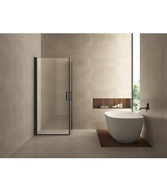 Wiesbaden Wiesbaden Salone Douchecabine 90x90x200cm Zwart Vierkant Dubbele Draaideur