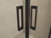 Wiesbaden Salone Douchecabine 90x90x200cm Zwart Vierkant Dubbele Draaideur 8 mm helder glas met nano-coating