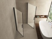 Wiesbaden Salone Douchecabine 90x90x200cm Zwart Vierkant Dubbele Draaideur 8 mm helder glas met nano-coating