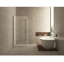 Wiesbaden Double Douchecabine 90x90 cm Chroom Dubbele Draaideur Hoekinstap 8 mm helder glas met nano-coating