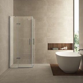 Wiesbaden Double Douchecabine 90x90 cm Chroom Dubbele Draaideur Hoekinstap