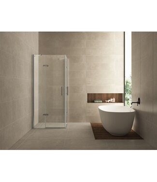 Wiesbaden Wiesbaden Double Douchecabine 90x90 cm Chroom Dubbele Draaideur Hoekinstap