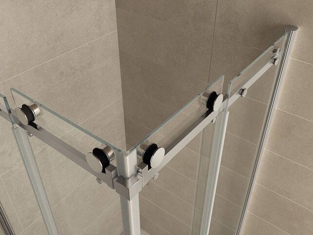 Wiesbaden Entra Douchecabine 90x90 cm Chroom Schuifdeur Hoekinstap 8 mm helder glas met nano-coating - Copy