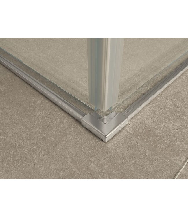 Wiesbaden Entra Douchecabine 90x90 cm Chroom Schuifdeur Hoekinstap 8 mm helder glas met nano-coating - Copy