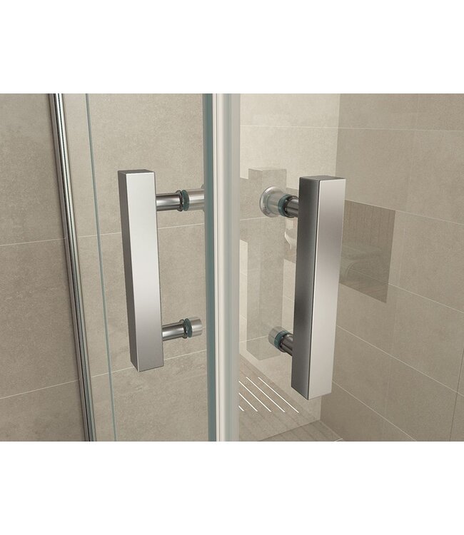 Wiesbaden Entra Douchecabine 90x90 cm Chroom Schuifdeur Hoekinstap 8 mm helder glas met nano-coating - Copy