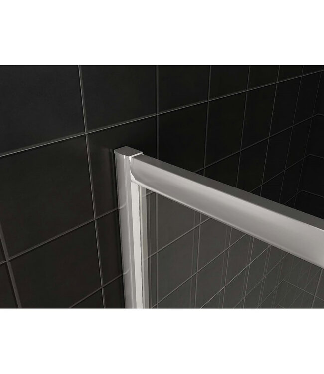 Wiesbaden Douchecabine 80x80 cm Eco Chroom Vierkant Schuifdeur Hoekinstap 190 cm Hoekinstap veiligheidsglas 5 mm
