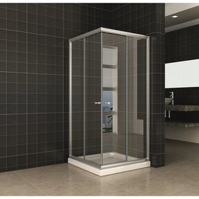 Wiesbaden Douchecabine 90x90 cm Eco Chroom Vierkant Schuifdeur Hoekinstap