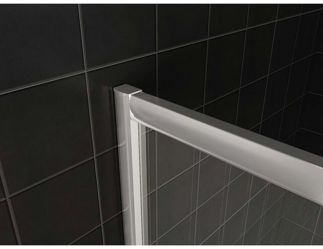 Wiesbaden Douchecabine 90x90 cm Eco Chroom Vierkant Schuifdeur Hoekinstap 190 cm Hoekinstap veiligheidsglas 5 mm