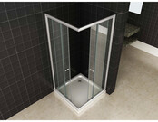 Wiesbaden Douchecabine 100x100 cm Eco Chroom Vierkant Schuifdeur Hoekinstap 190 cm Hoekinstap veiligheidsglas 5 mm