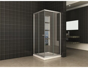 Wiesbaden Douchecabine 100x100 cm Eco Chroom Vierkant Schuifdeur Hoekinstap 190 cm Hoekinstap veiligheidsglas 5 mm