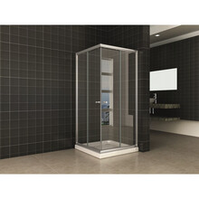 Wiesbaden Douchecabine 100x100 cm Eco Chroom Vierkant Schuifdeur Hoekinstap