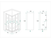 Wiesbaden Douchecabine 90x90 cm Eco Chroom Vierkant Schuifdeur Hoekinstap 190 cm Hoekinstap veiligheidsglas 5 mm