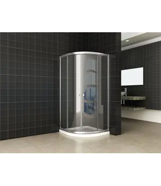 Wiesbaden Wiesbaden Kwartronde Douchecabine 100x100 cm Eco Chroom Schuifdeur