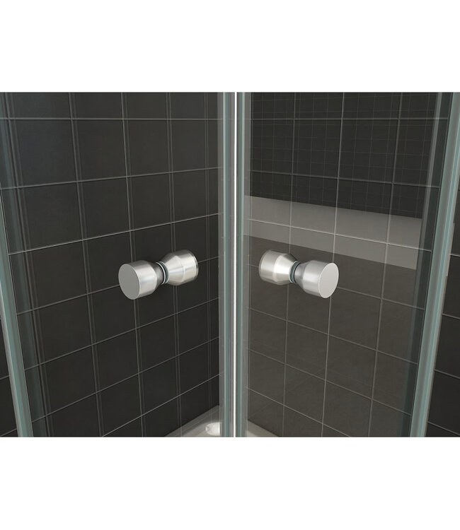 Wiesbaden Kwartronde Douchecabine 100x100 cm Eco Chroom Schuifdeur 190 cm veiligheidsglas 5 mm