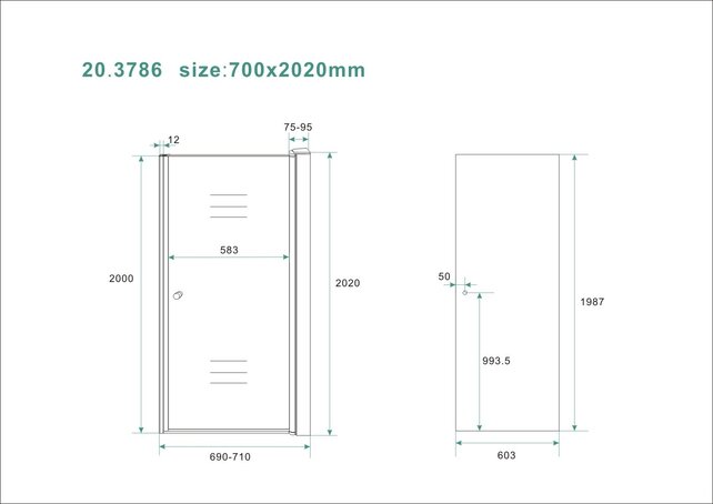 Douchedeur Between Helder Glas 70x202cm 8mm Veiligheidsglas Nano-Coating Douchedeur Between Helder Glas 70x202cm 8mm Veiligheidsglas Nano-Coating