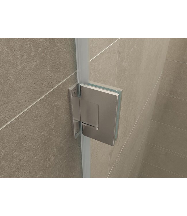 Wiesbaden Douchedeur Less 100 cm zonder profiel 8 mm helder glas met nano-coating