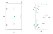 Wiesbaden Douchedeur Less 70 cm zonder profiel 8 mm helder glas met nano-coating Wiesbaden Douchedeur Less 70 cm zonder profiel 8 mm helder glas met nano-coating