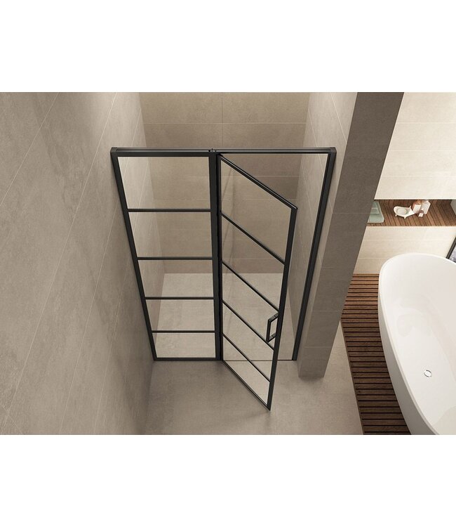 Wiesbaden Wiesbaden Douchedeur Horizon 130cm Mat Zwart