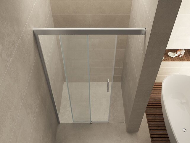 Wiesbaden Puerta Douchedeur 120cm Schuifdeur Softclose 8mm helder glas met Nano-coating Wiesbaden Puerta Douchedeur 120cm Schuifdeur Softclose 8mm helder glas met Nano-coating