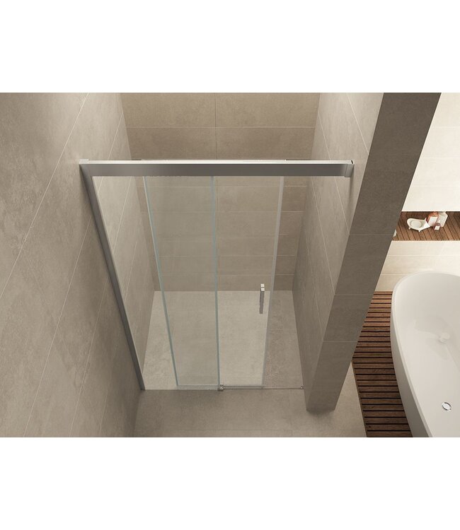 Wiesbaden Puerta Douchedeur 120cm Schuifdeur Softclose 8mm helder glas met Nano-coating