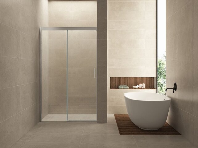 Wiesbaden Puerta Douchedeur 110cm Schuifdeur Softclose 8mm helder glas met Nano-coating