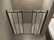 Wiesbaden Slide Douchedeur 180cm Zwart Schuifdeur 8mm helder glas met Nano-coating