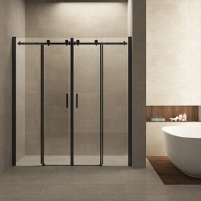 Wiesbaden Slide Douchedeur 180cm Zwart Schuifdeur