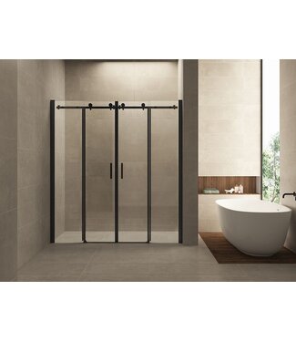 Wiesbaden Wiesbaden Slide Douchedeur 180cm Zwart Schuifdeur