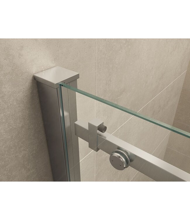 Wiesbaden Slide Douchedeur 170cm Chroom Schuifdeur 8mm Helder Glas nano-coating