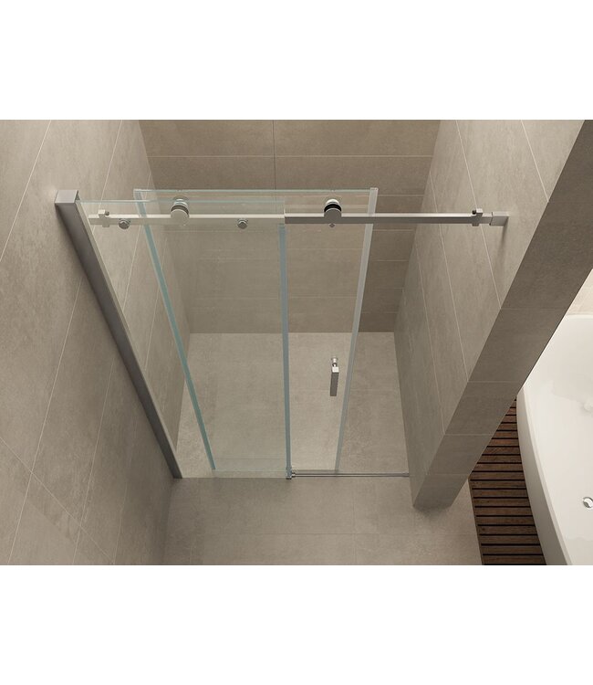 Wiesbaden Slide Douchedeur 170cm Chroom Schuifdeur 8mm Helder Glas nano-coating