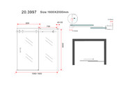 Wiesbaden Slide Douchedeur 160cm Chroom Schuifdeur 8mm Helder Glas nano-coating Wiesbaden Slide Douchedeur 160cm Chroom Schuifdeur 8mm Helder Glas nano-coating