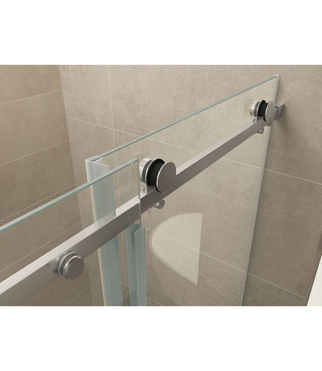 Wiesbaden Slide Douchedeur 120cm Chroom Schuifdeur 8mm Helder Glas nano-coating