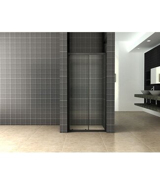 Wiesbaden Douchedeur Skyline 100cm Mat Zwart Schuifdeur