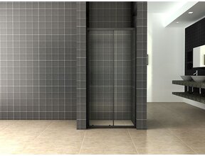 Douchedeur Skyline 110cm Mat Zwart Schuifdeur