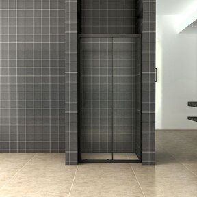 Douchedeur Skyline 120cm Mat Zwart Schuifdeur