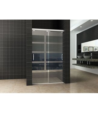 Wiesbaden Douchedeur Shuffle 120  dubbele schuifdeur Chroom