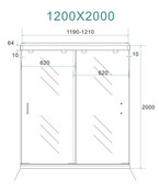 Wiesbaden Douchedeur Shuffle 120  dubbele schuifdeur Chroom 8mm Helder glas met anti-kalk Wiesbaden Douchedeur Shuffle 120  dubbele schuifdeur Chroom 8mm Helder glas met anti-kalk