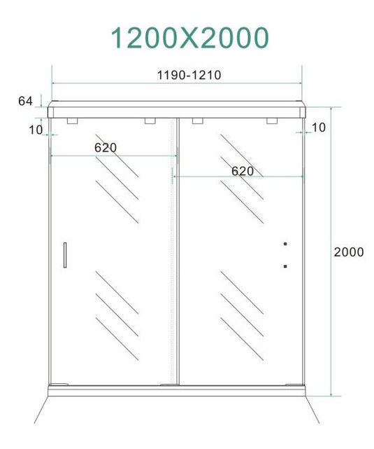 Wiesbaden Douchedeur Shuffle 120  dubbele schuifdeur Chroom 8mm Helder glas met anti-kalk Wiesbaden Douchedeur Shuffle 120  dubbele schuifdeur Chroom 8mm Helder glas met anti-kalk