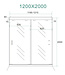 Wiesbaden Douchedeur Shuffle 120  dubbele schuifdeur Chroom 8mm Helder glas met anti-kalk