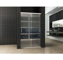 Wiesbaden Douchedeur Shuffle 140cm  dubbele schuifdeur Chroom 8mm Helder glas met anti-kalk