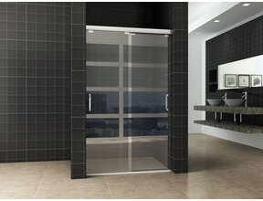 Douchedeur Shuffle 140cm dubbele schuifdeur Chroom