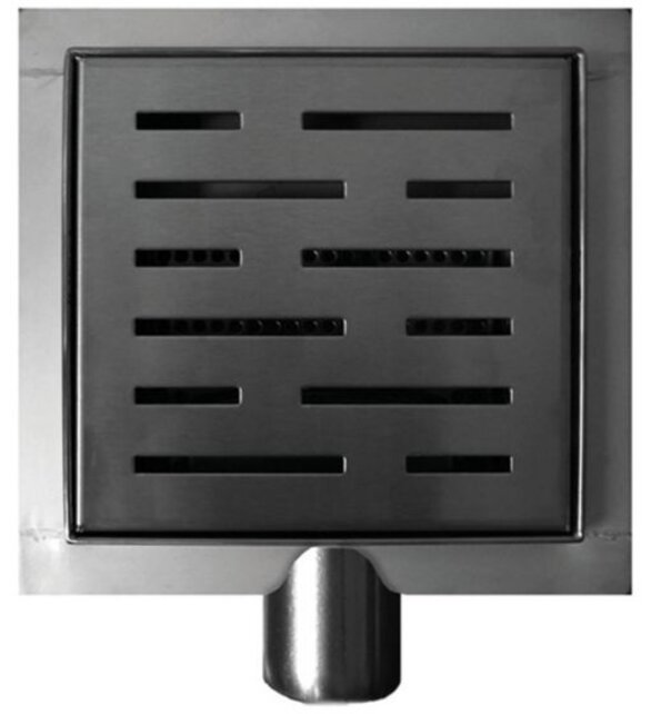 Doucheputje RVS 15x15cm Vloersifon met flens